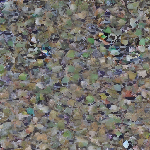 Slightly larger color blobs, greenish, like blurry aquarium gravel